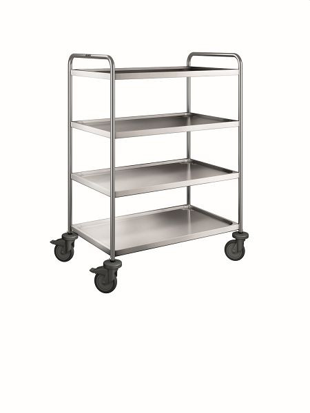 B.PRO SW 9 X 6-4 Servierwagen aus rostfreiem Edelstahl mit Kunststoffrollen, 569775