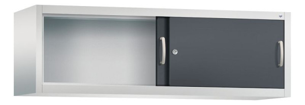 C+P Aufsatzschrank Acurado, H500xB1600xT400mm, Farbe: Lichtgrau / Schwarzgrau, Bügelgriff, 1 OH, 2144-00 S10039
