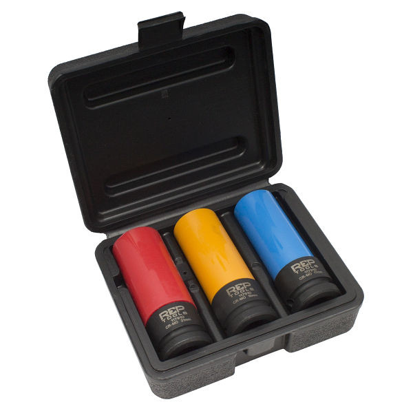 RepTools 1/2" Radschrauben Radmuttern Einsätze für Alufelgen 17 19 21 mm, XXL-117910