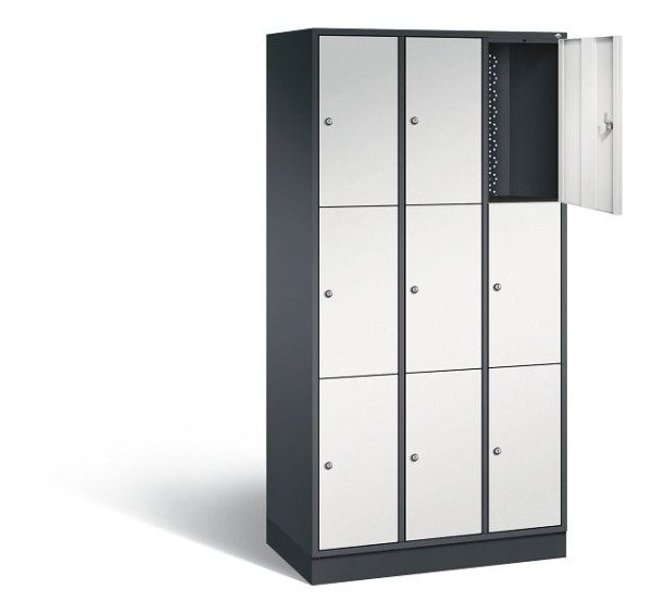 C+P Schließfachschrank Intro, H1950xB920xT490mm, Farbe: Schwarzgrau / Lichtgrau, 8370-301 S10053