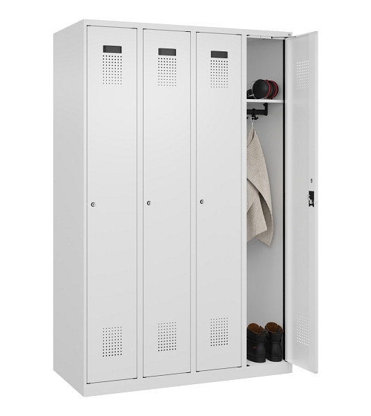 C+P Spind Evolo PLUS, 4 Abteile, 1850x1200x500mm, 9016/9016, Verschluss Zylinderschloss, Ablageböden 4, 049000-40 S10047