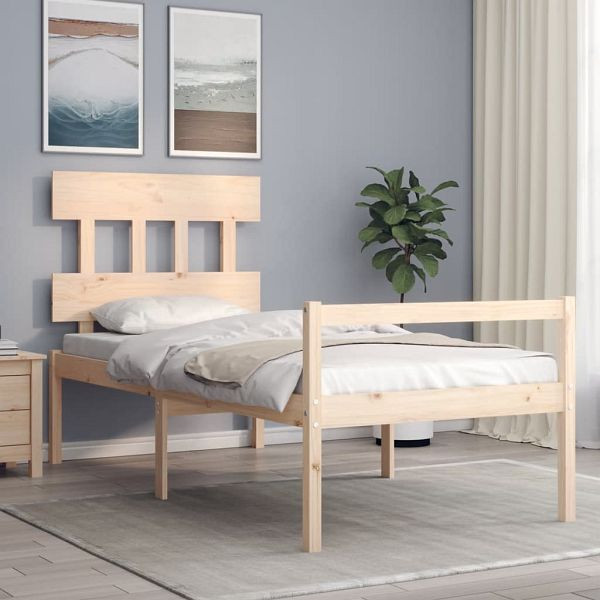 vidaXL Seniorenbett mit Kopfteil 100x200 cm Massivholz, 3195406