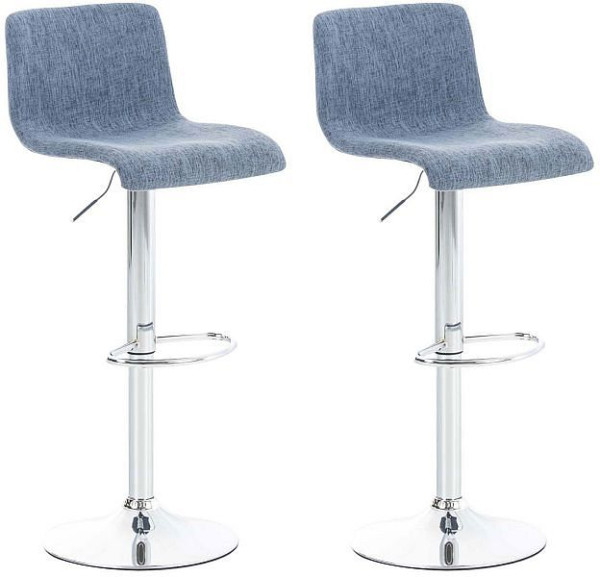 CLP Barhocker Hoover Stoff chrom, blau, VE: 2 Stück, 306738