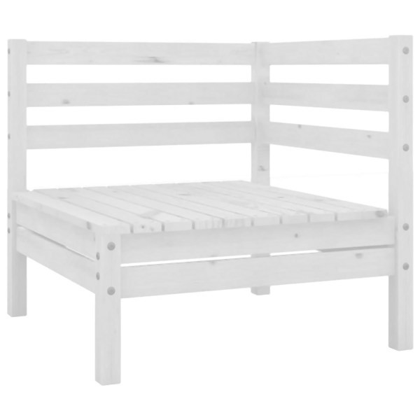 vidaXL Garten-Ecksofa Weiß Massivholz Kiefer, 806568, 8720286658826