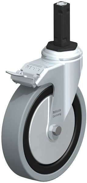 Blickle LKRA-VPA 150G-11-FI-FA-EV12 Apparate-Lenkrolle mit Expander & Feststeller, Vollgummi, Grau, 848423