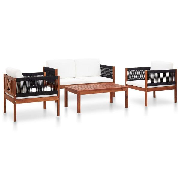 vidaXL 4-teilig Garten-Lounge-Set Massivholz Akazie, 46343