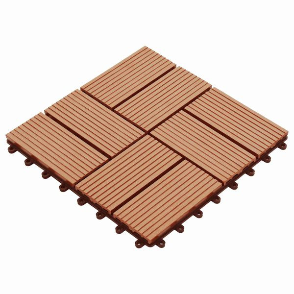 vidaXL Terrassenfliese 11-teilig Teak 30 x 30 cm WPC, 42046677