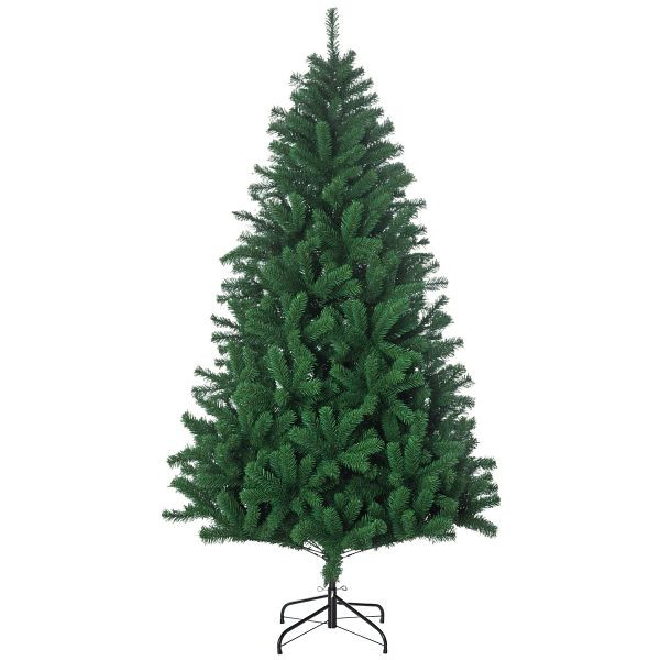 HOMCOM Künstlicher Weihnachtsbaum 180 cm künstlich Tannenbaum mit 1000 Spitzen Christbaum Weihnachtsdeko inkl. Metallständer für drinnen, 830-244