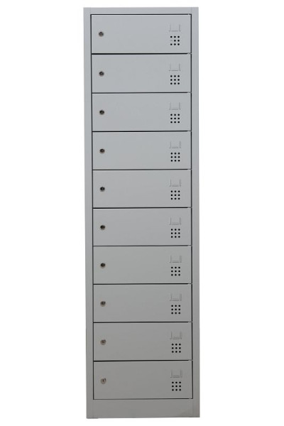 Gürkan Notebookschrank, 50 x 50 x 180 cm, Lichtgrau, EU Zylinderschloss, LSL.10(1.10), 110096