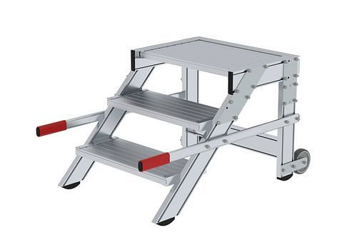 Krause Arbeitsplattform fahrbar, aus Aluminium, 3 Stufen, Stufenbreite 600 mm, 274507