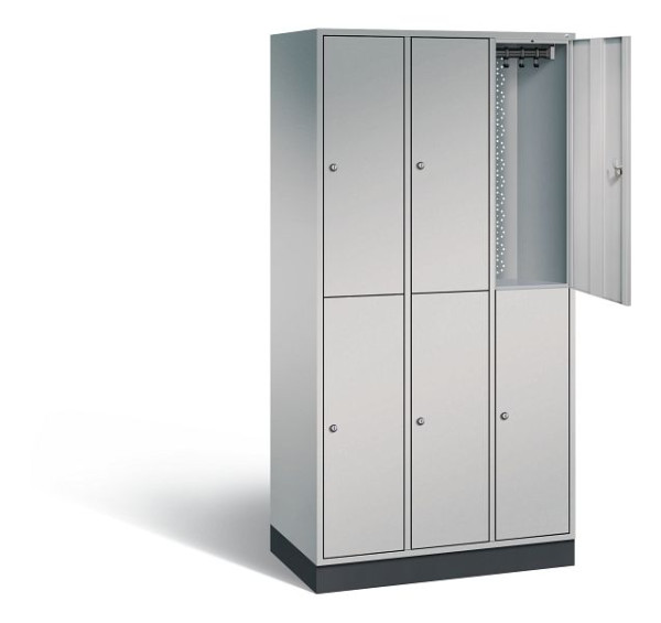 C+P Spind doppelstöckig Intro, H1950xB920xT490mm, Farbe: Weißaluminium, 8270-301 S10074