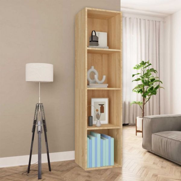 vidaXL Bücherregal/TV-Schrank Sonoma-Eiche 36x30x143 cm Holzwerkstoff, 800147