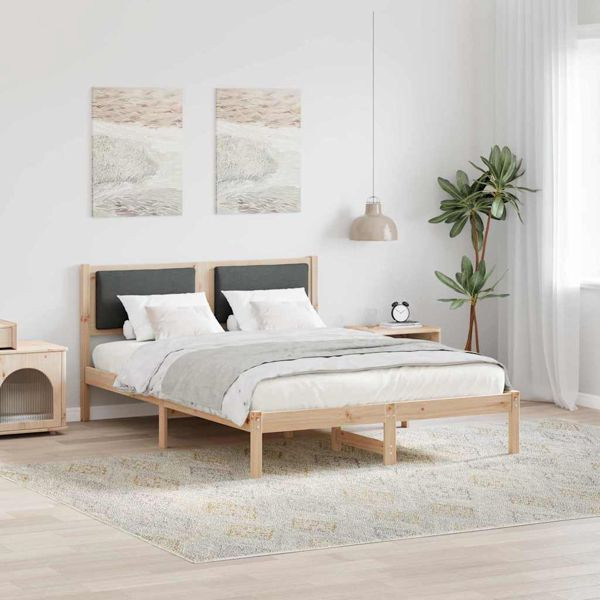 vidaXL Bettrahmen Dunkelgrau 160 x 200 cm Massives Kiefernholz, 878105