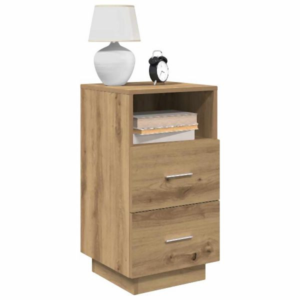 vidaXL Nachttische 2 Stk. mit 2 Schubladen Artisan-Eiche 36x36x68 cm, 858595