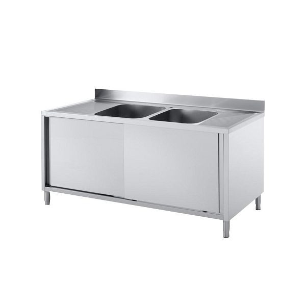 Vaiotec TOPLINE Spülschrank 700 / 2 Becken und 2 Abtropfflächen L: 2000 mm, 10816