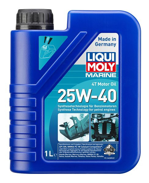 LIQUI MOLY Motoröl Marine 4T Motor Oil 25W-40, Kanister Kunststoff, VE: 1 Liter, 25026