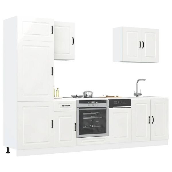 vidaXL 7-tlg. Küchenschrank-Set Kalmar Hochglanz-Weiß Holzwerkstoff, 3314763