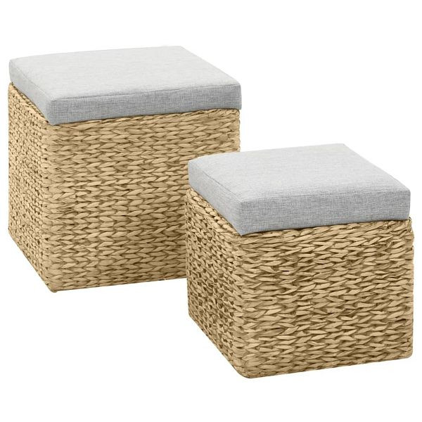 vidaXL Ottoman-Set 2 Stück Seegras Grau, 246109