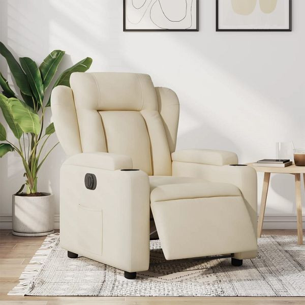 vidaXL Relaxsessel Elektrisch Creme Stoff, Top-Qualität, 3204467