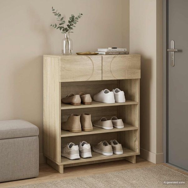 vidaXL Schuhschrank 73 x 38 x 87,5 cm Holzwerkstoff Sonoma-Eiche, 8011659
