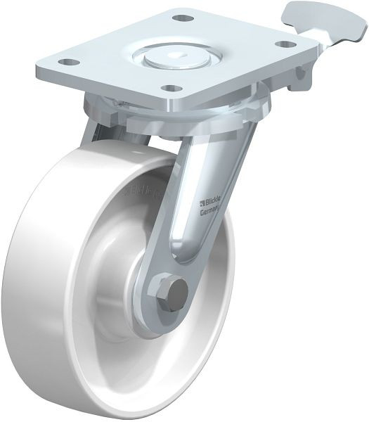 Blickle LO-PO 160K-RI4 Stahlgeschweißte Schwerlast-Lenkrolle, Polyamid, Weiß, 852817