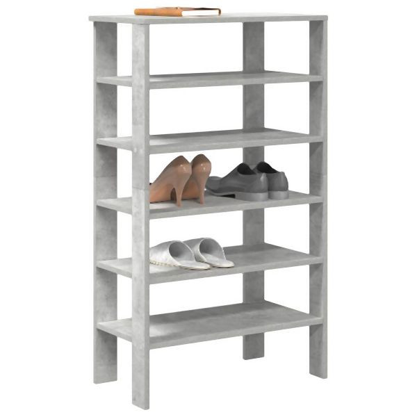 vidaXL Schuhregal Betongrau 61x32x105 cm Holzwerkstoff, 859863