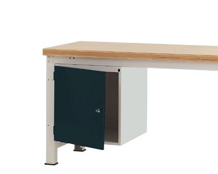 Manuflex Gehäuse-Unterbau PROFI, Nutzhöhe 500 mm mit 1 Tür links angeschlagen und Einlegeboden, für Werkbanktiefe 700 mm, Anthrazit, ZB4981.7016