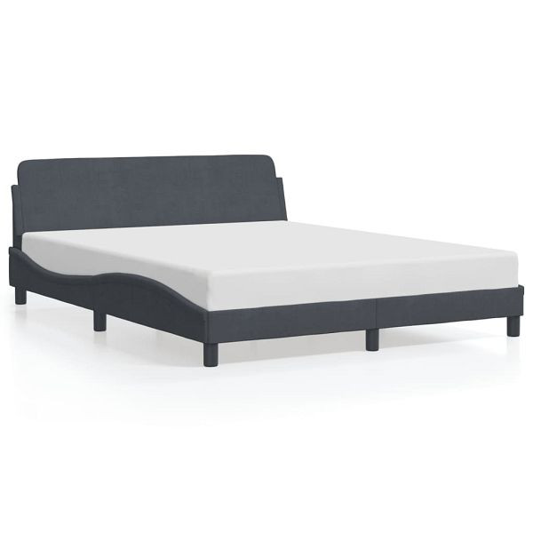 vidaXL Bettgestell mit Kopfteil Dunkelgrau 160x200 cm Samt, 373213
