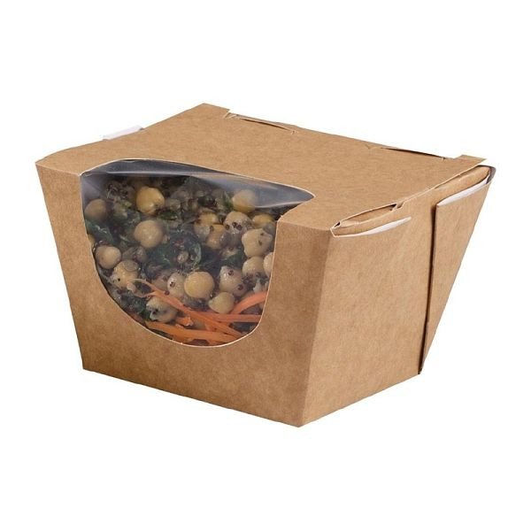 Colpac Zest Kompostierbare Kraft Salatboxen 900ml (250 Stück), FP580