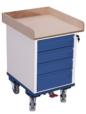 VARIOfit Schubladenschrank mit 1 Ladefläche, Ladefläche: 550 x 650 mm, Farbe Front: RAL 5010 enzianblau, sw-500.015