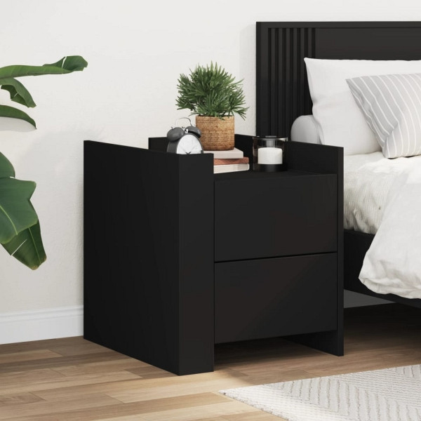 vidaXL Nachttisch Schwarz 45x50x50 cm Holzwerkstoff, 848284