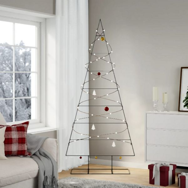 vidaXL Metall-Weihnachtsbaum zum Dekorieren Schwarz 210 cm, 4018956
