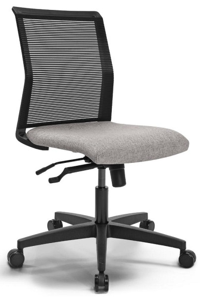 Deskin Bürostuhl SIGMA SMART mit Armlehnen, Schwarz/Hellgrau, 800 x 600 x 330 mm, 346334