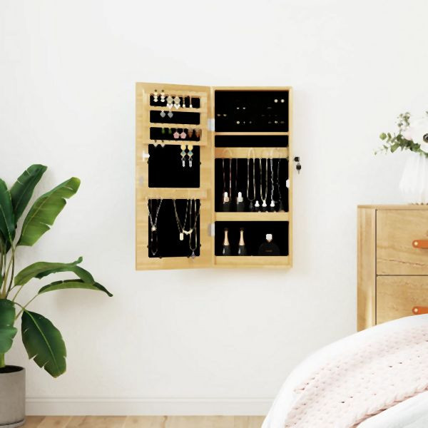 vidaXL Schmuckschrank mit Spiegel Wandmontage 30x8,5x67 cm, 353210