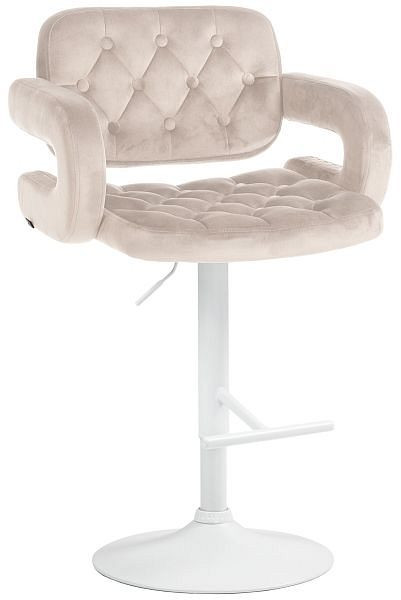 CLP Barhocker Dublin Samt weiß, creme, 323522, 4255716309060