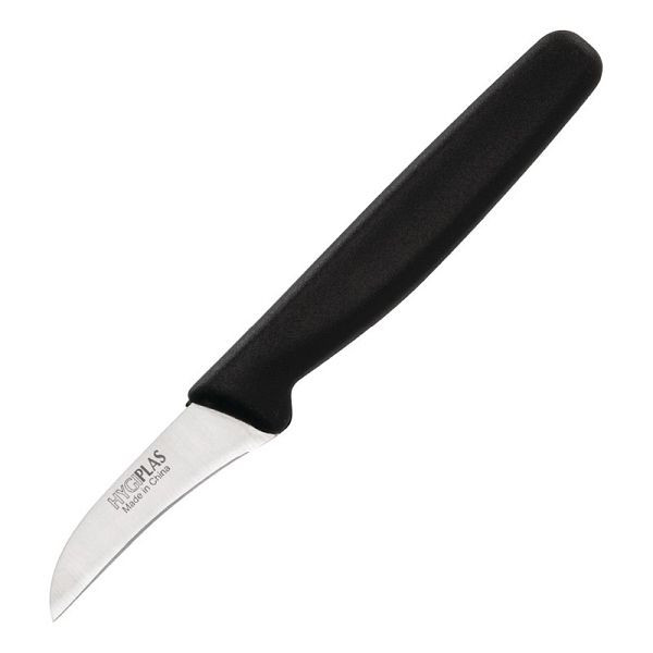 Hygiplas schwarz Tourniermesser 7cm, Edelstahlklinge, CF899