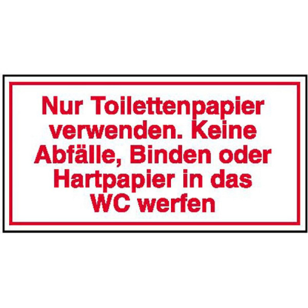 Stein HGS Hinweisschild für Gewerbe und Privat, Nur Toilettenpapier verwenden, 21.5333