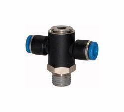 Riegler T-Steckverschraubung mit Innensechskant, drehbar, Außengewinde konisch mit Gewindebeschichtung, 109573