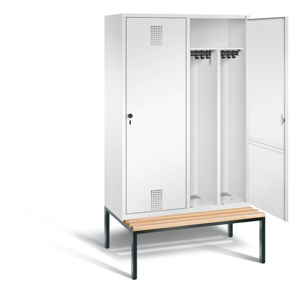 C+P Schwarz-Weiss-Spind Evolo, H2090xB1190xT500mm, Farbe: Verkehrsweiß, 48250-40 S10107