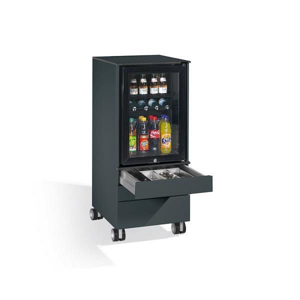 C+P Kühlschrank-Caddy Asisto, H1157xB500xT600mm, Farbe: Schwarzgrau, Griffleiste, 54780-000 S10031