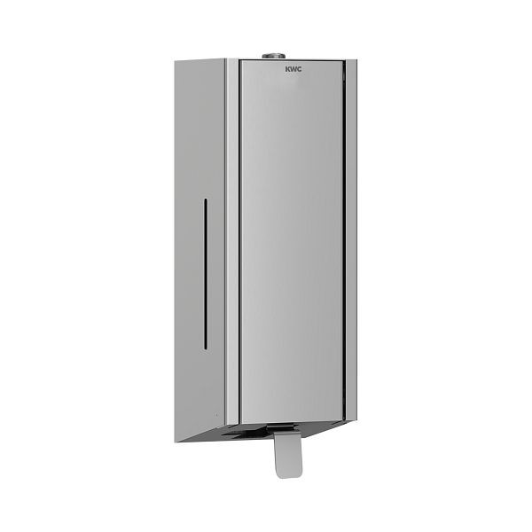 KWC Seifenspender, EXOS, Edelstahl, Aufputzmontage, 120x345x120 mm, Zylinderschloss, für Seife oder Lotion, 800 ml Nachfüllbehälter, 3600008780