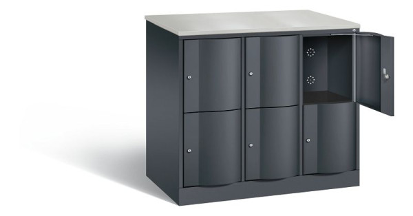 C+P XL-Schließfachschrank Resisto, H1077xB1148xT640mm, Farbe: Schwarzgrau, 8472-373 S10057