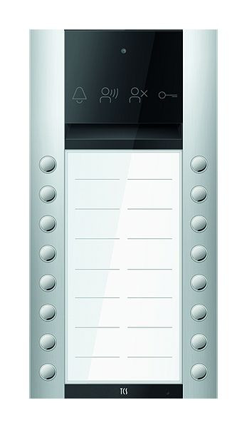 TCS Türkontrollsystem PES PRO Audio Außenstation 16T 2Saplten AP EN silber, ASA120216-0010