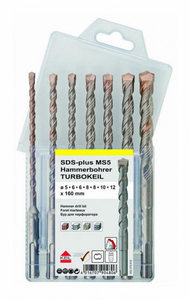 KEIL Hammerbohrer Sortiment SDS-plus MS5 TURBOKEIL MultiPack 7-teilig, A1.253.370.512