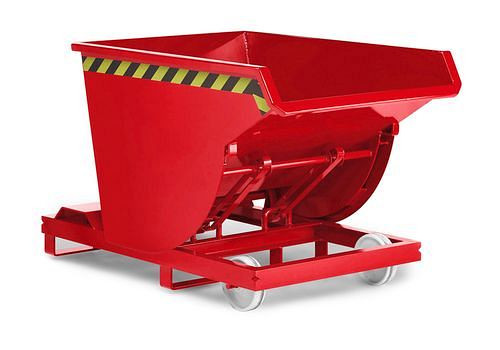 RR Industrietechnik Beistell-Kippbehälter aus Stahl, 500 Liter Volumen, rot, 269874