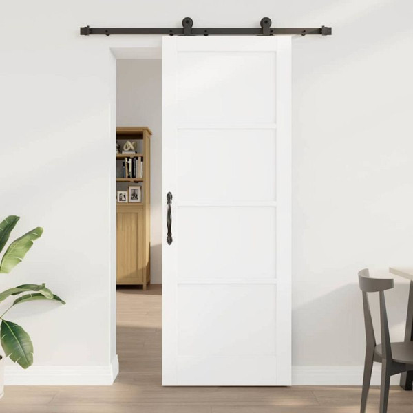vidaXL Schiebetür Manuell Weiß und Schwarz 78 x 211 cm, 3333445