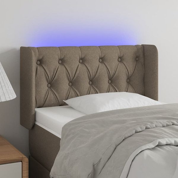 vidaXL LED Kopfteil Taupe 83x16x78/88 cm Stoff, 3123550