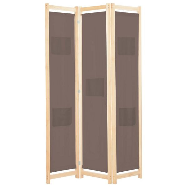 vidaXL 3-teiliger Raumteiler Braun 120 x 170 x 4 cm Stoff, 248179