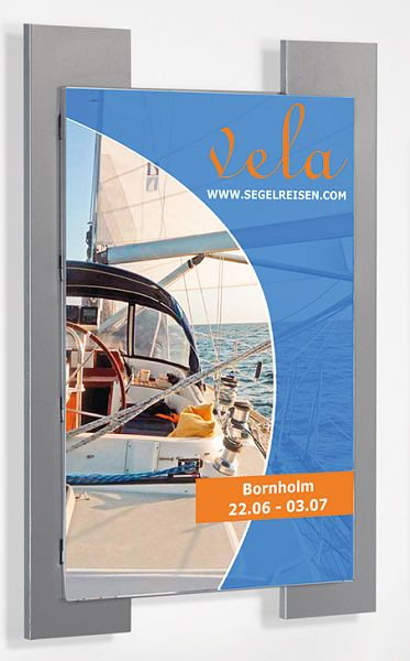 Kerkmann Plakathalter Look DIN A2, B 532 x T 20 x H 700 mm, alusilber/transparent, 43652814