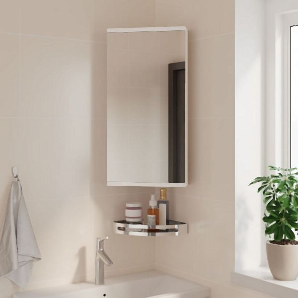 vidaXL Eck-Spiegelschrank Weiß 30x24x60 cm, elegant, 357977